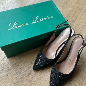 Lauren Lorraine Rachel Heel Black Slingback in size 5.5